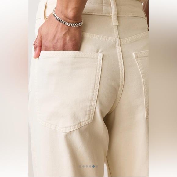 Charlie Wide Leg Pant Marine Layer Cream Pants with Button Detail - Picture 5 of 7